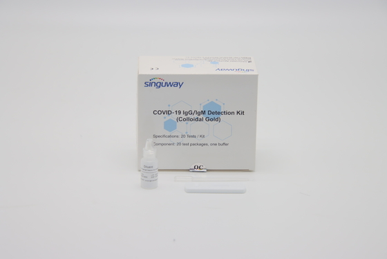Kit Deteksi Cepat Antibodi Plastik Reaksi Cepat Kit Uji Emas Koloid ISO13485