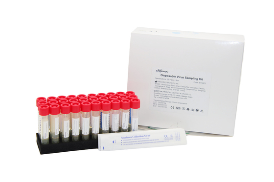 Flocked Nylon Mengusap Stick Kit Pengambilan Sampel Virus Sekali Pakai VTM Spesimen Koleksi Tabung