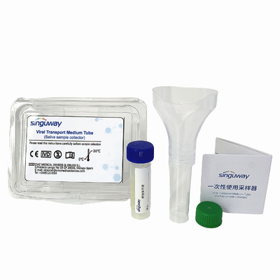 Kit Pengambilan Sampel Virus Sekali Pakai Kolektor Air Liur Kelas I ISO13485 Dengan Corong 10ml