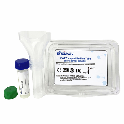 5/10mL Tabung Sekali pakai Virus Sampling Kit Kit Pengumpulan Air Liur DNA RNA Untuk Diagnosis