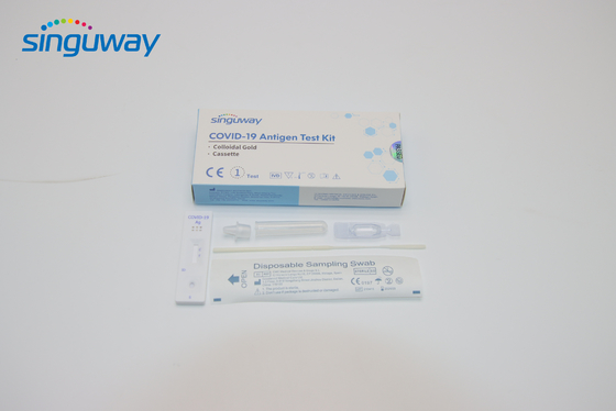Kit Pengujian Diri Antigen Koloid Emas Sekali Pakai Kaset Sensitivitas Tinggi
