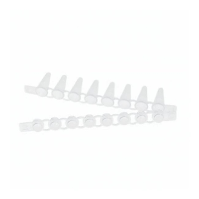 0.2Ml PCR Aksesoris Low Profile PCR Tabung Strips Dengan Tutup Terlampir